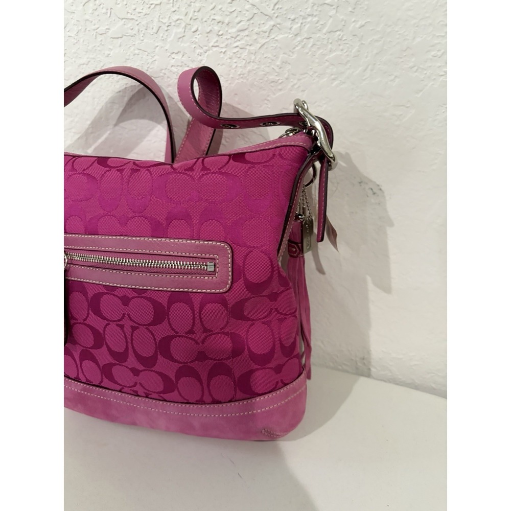 Coach Signature C Hot Pink Hobo Shoulder Bag Purse Vintage Y2K # 9362 - Picture 11 of 13